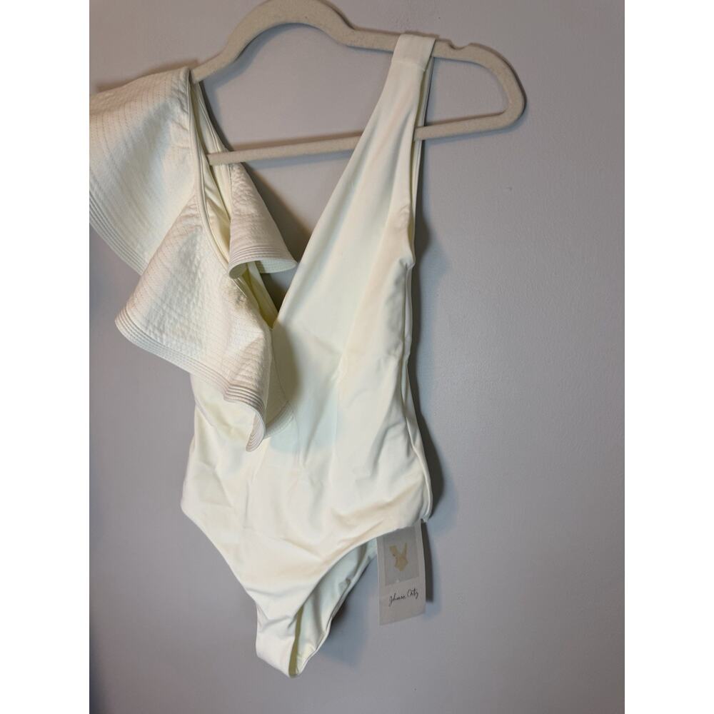 Johanna Ortiz Ruffled One Piece Swimsuit Ecru Sz Small NWT $495 - Picture 5 of 16